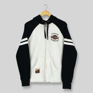Harley-Davidson Black and White Zip-Up Hoodie